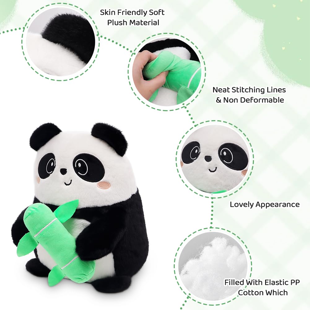 HOXSNII Panda Plüsch Kissen, 40CM Kuscheltier Plüschtier Puppe Plüschkissen Spielzeug Kissen Plüsch Tierspielzeug