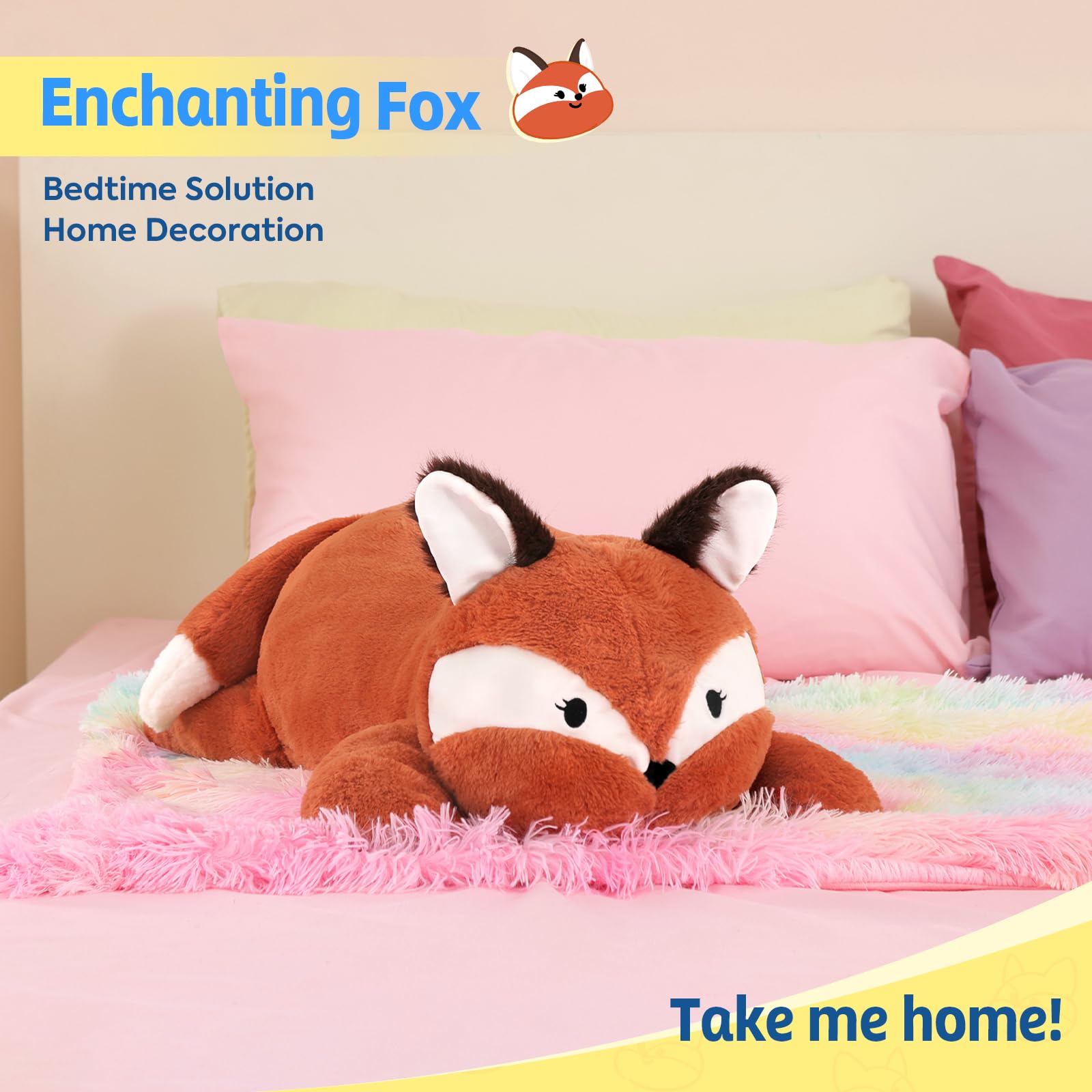 shownicer Gewichtstiere Fuchs 2,2 KG Gewichtetes Kuscheltier Fuchs Stofftier Großes Plüschtier XXL Fuchs